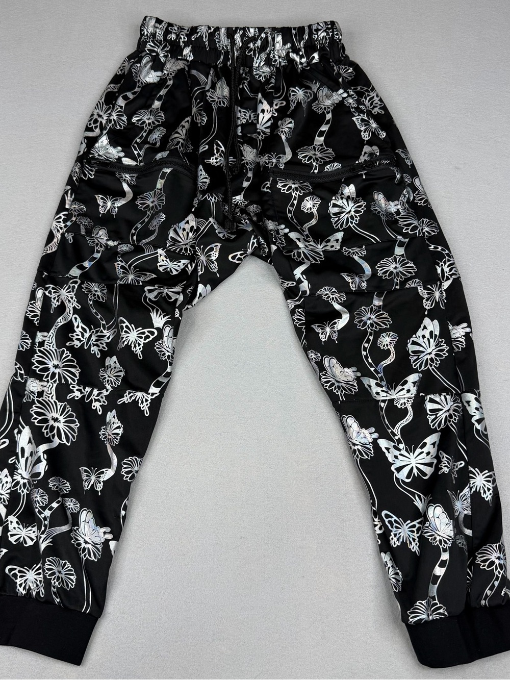 Club Exx Sweet Escape Holographic Joggers XS Reflective Rave Y2K Goth